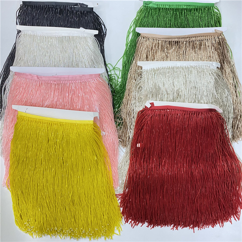 Beaded Trim Fringe - 2metros/lot 30cm di larghezza nappe di
