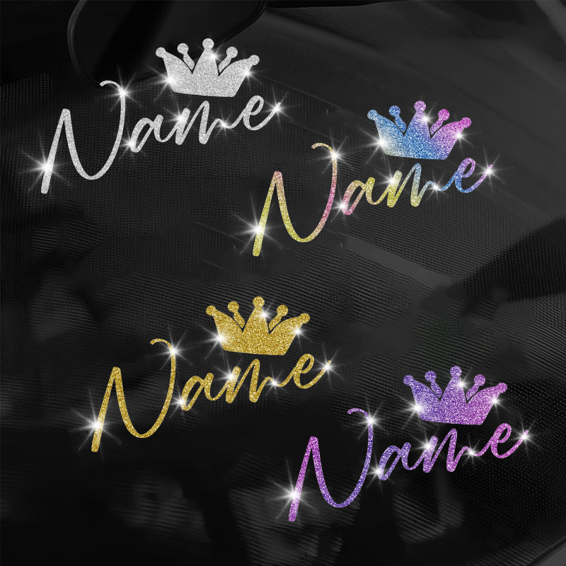 Glitter Vinyl Roll - 1 Adesivo Personalizzato con Corona Glitterata