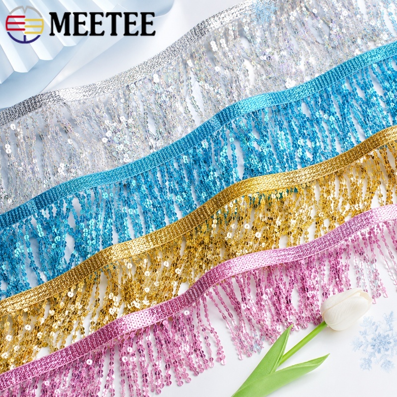 Fringe Ribbon Sewing - Nastro Decorativo con Frange da 2/4/9M,