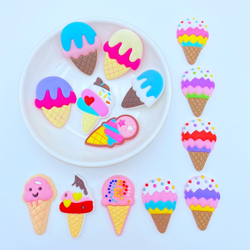 Embellishment Glue Craft - 10/20pcs serie gelato carino PVC flessibile