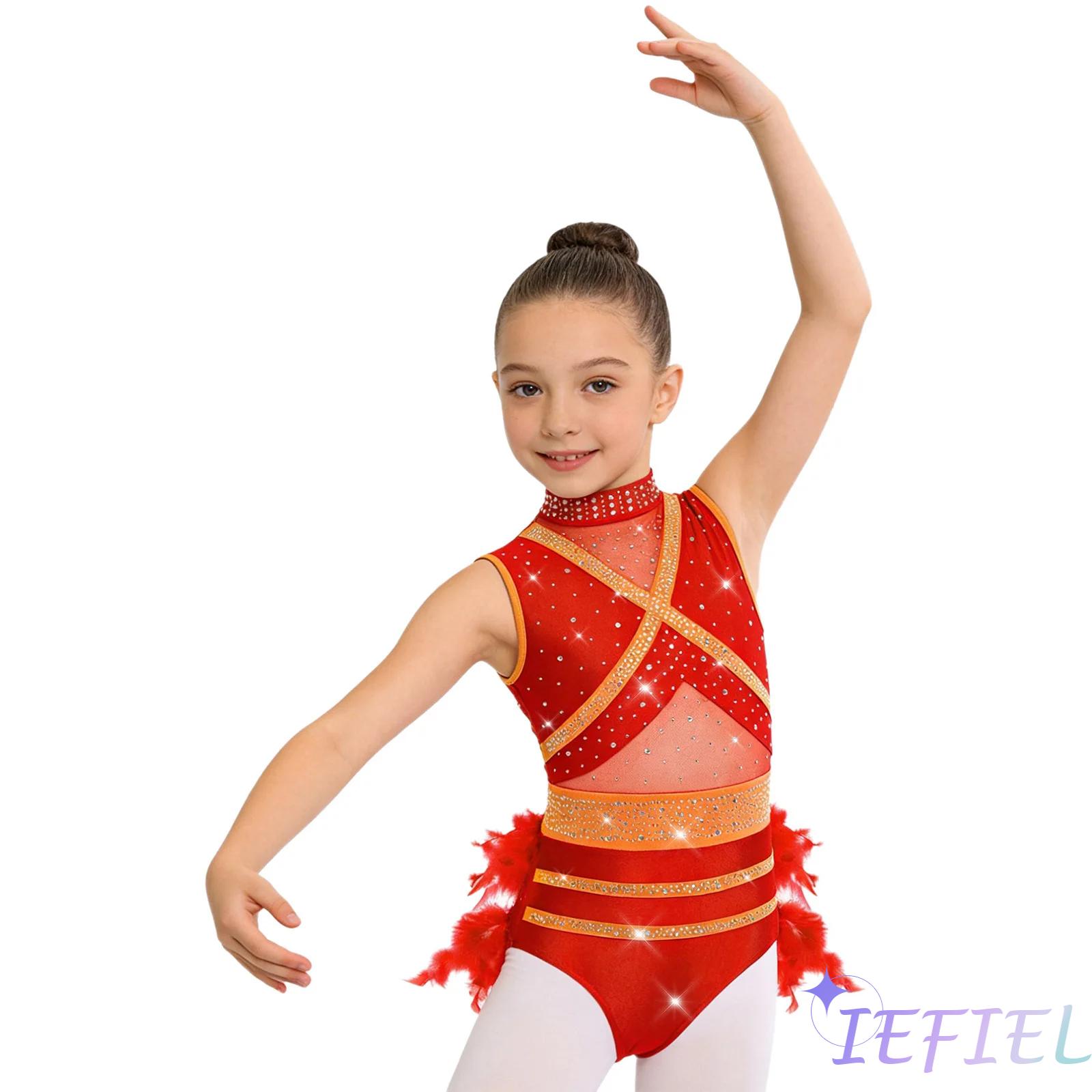 Rhinestone Banding Trim - Costume da ballo latino per bambine,