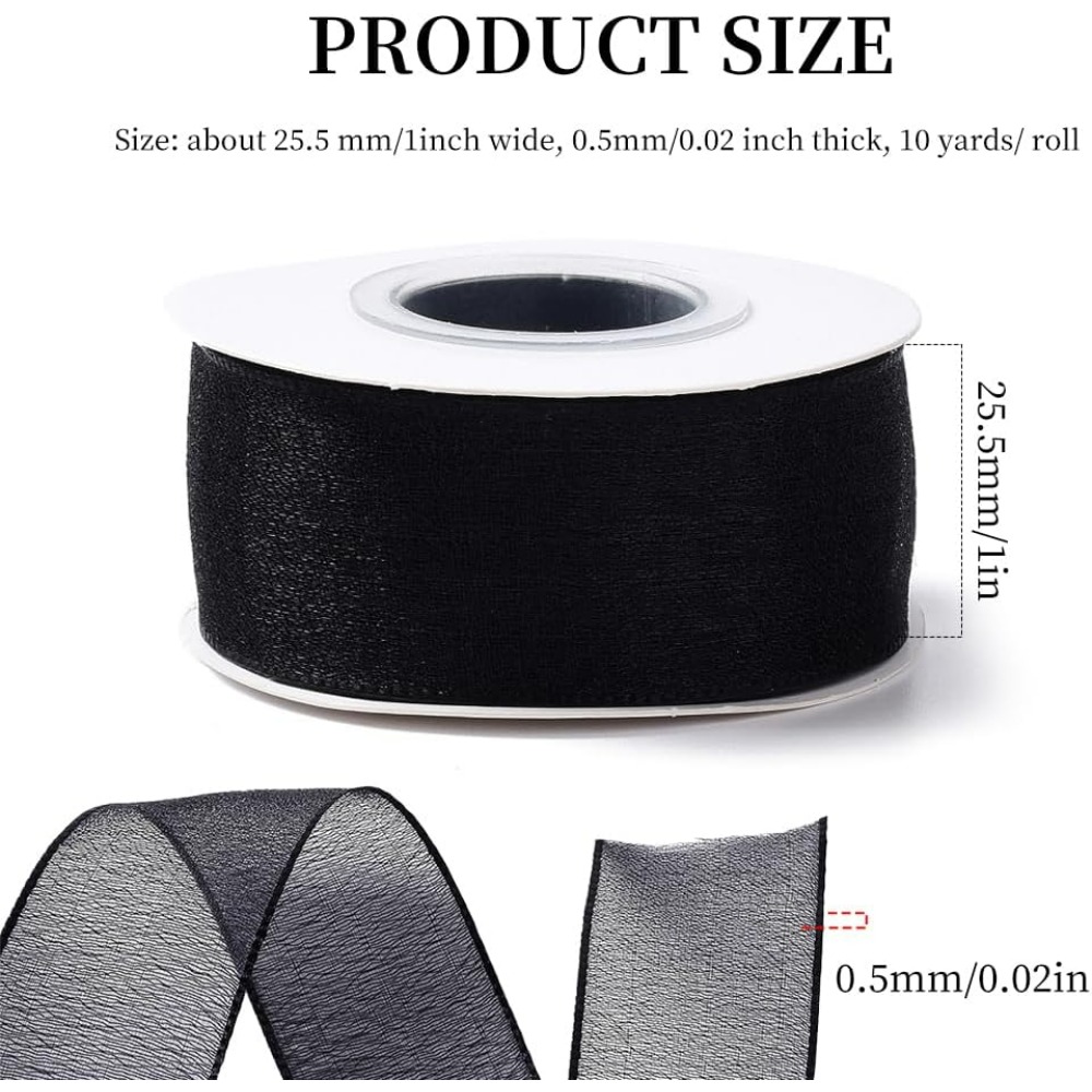 Nastro di organza nero da 1 po - Organza Ribbon Spool recensione e prezzo