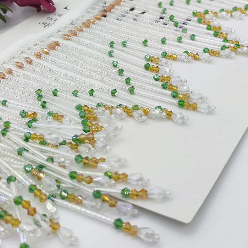 Tubo di vetro Frangia Nappa 16 - Beaded Trim Fringe recensione e prezzo